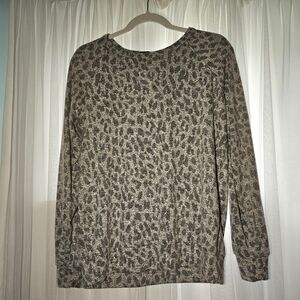 Buffalo David Bitton Gray and Black Crew Neck Sweater